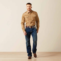 Solid Twill Fitted Shirt-Ariat