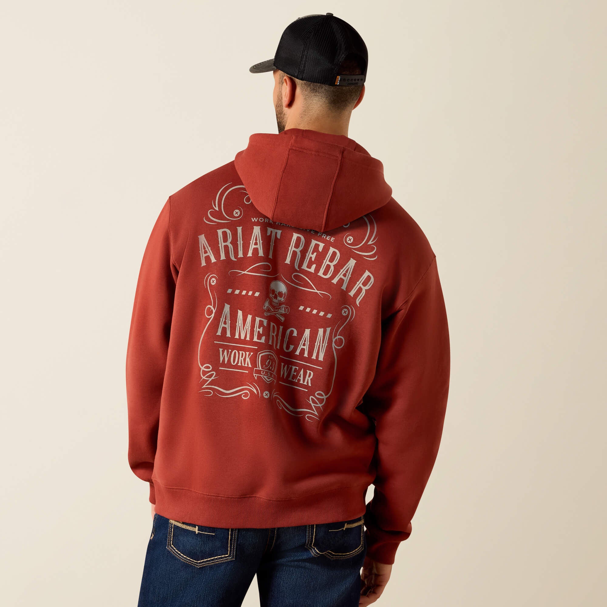 Rebar Lightweight Label Full Zip Hoodie-Ariat