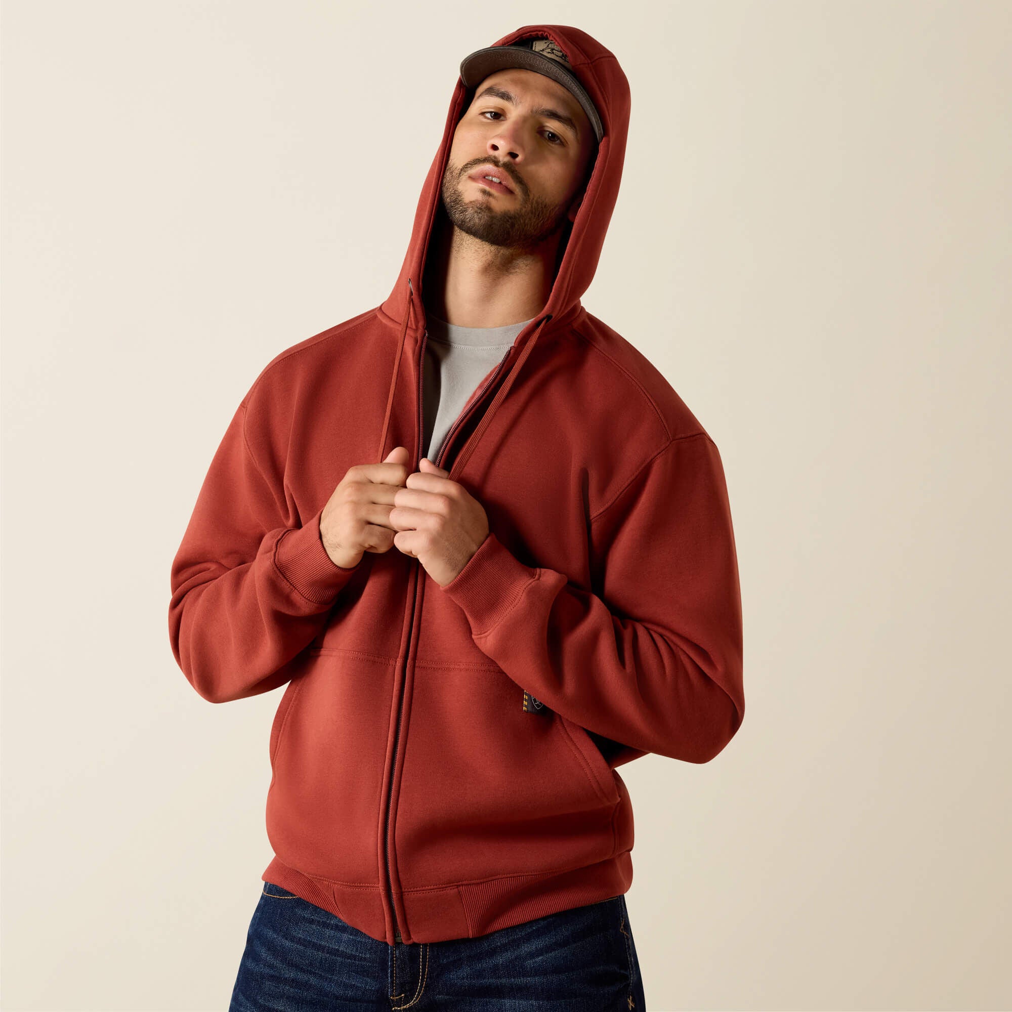 Rebar Lightweight Label Full Zip Hoodie-Ariat
