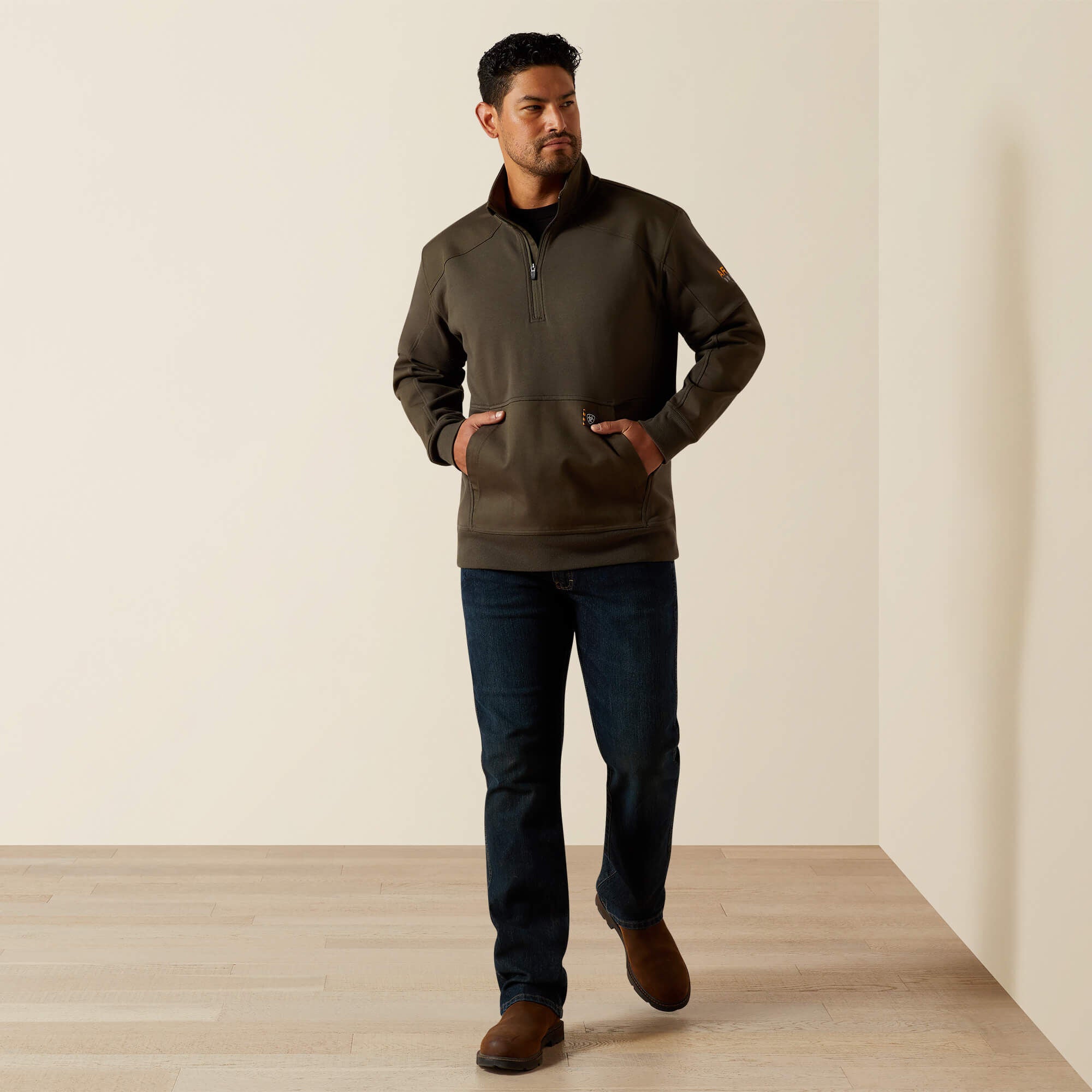 Rebar Workman Duracanvas 1/4 Zip Sweatshirt-Ariat