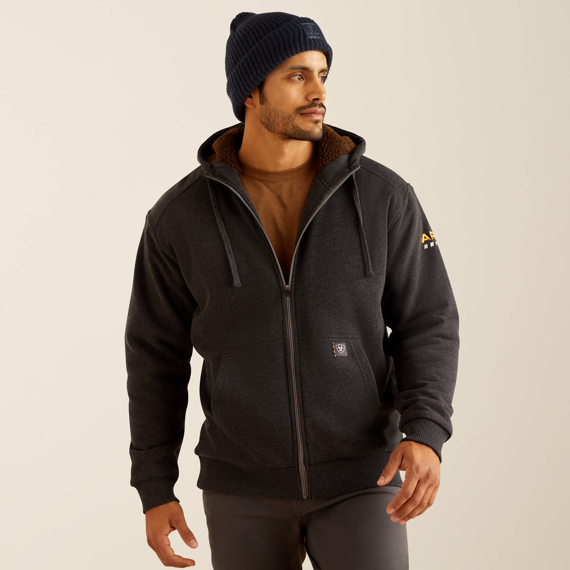 Rebar All-Weather Sherpa-Lined Full Zip Hoodie-Ariat