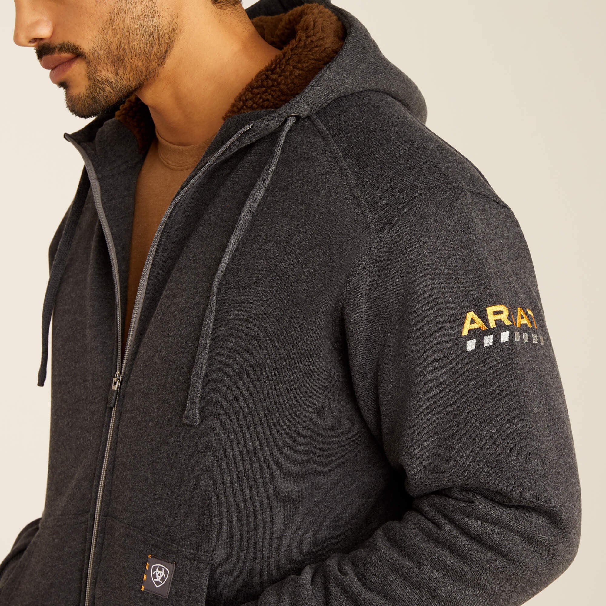 Rebar All-Weather Sherpa-Lined Full Zip Hoodie-Ariat