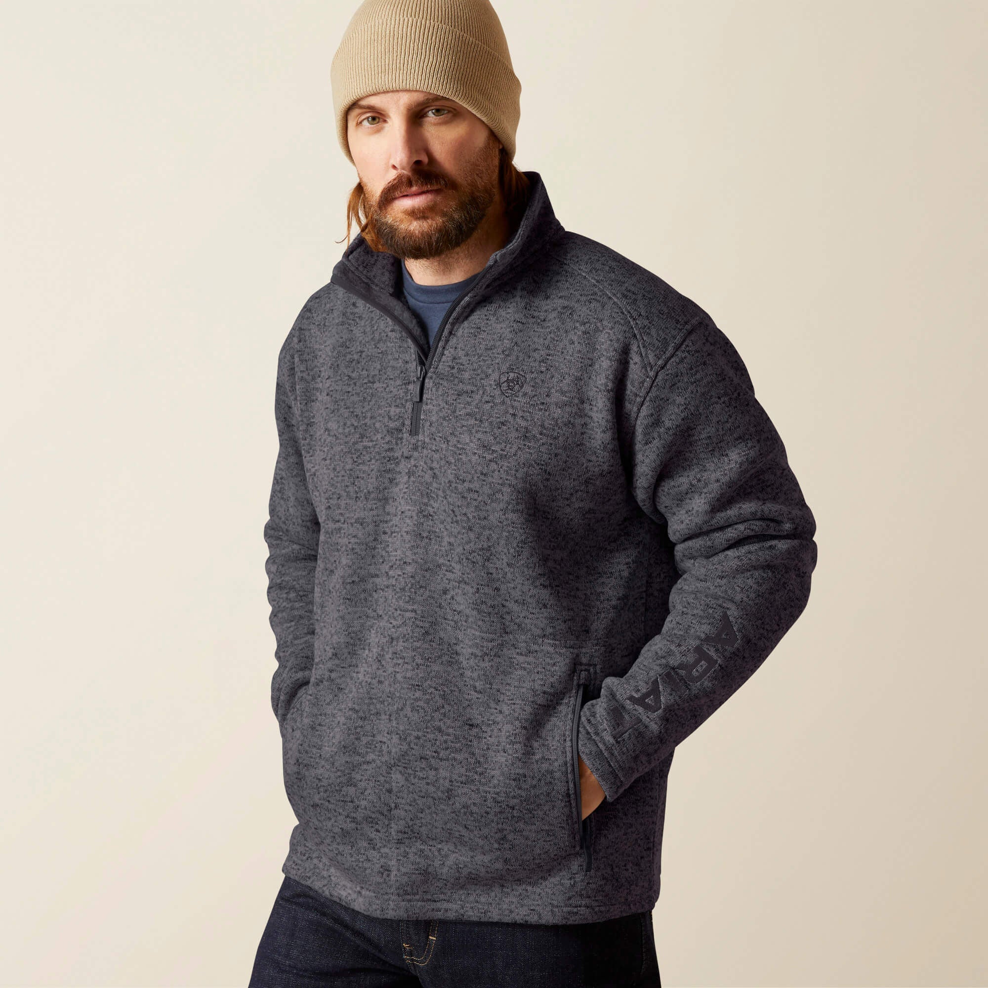 Caldwell Logo 1/4 Zip Sweater-Ariat