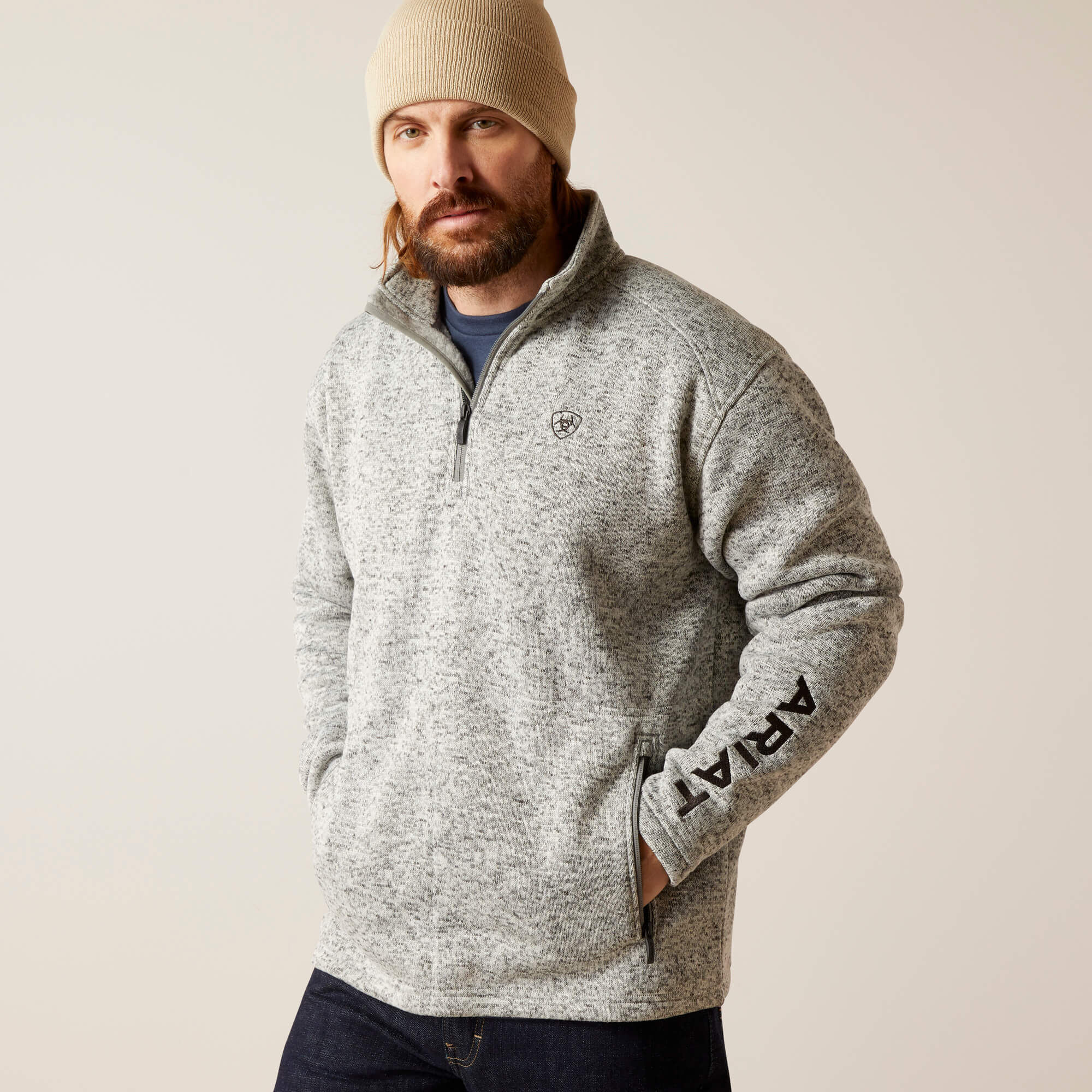 Caldwell Logo 1/4 Zip Sweater-Ariat