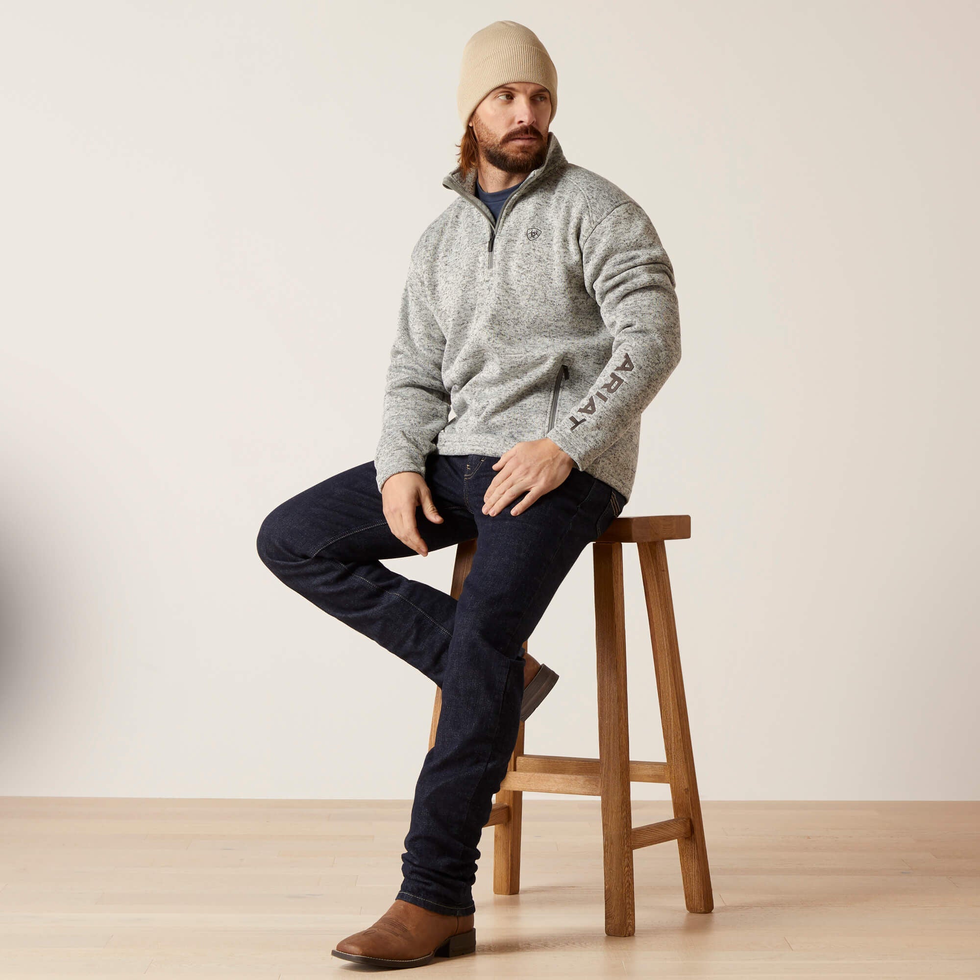Caldwell Logo 1/4 Zip Sweater-Ariat