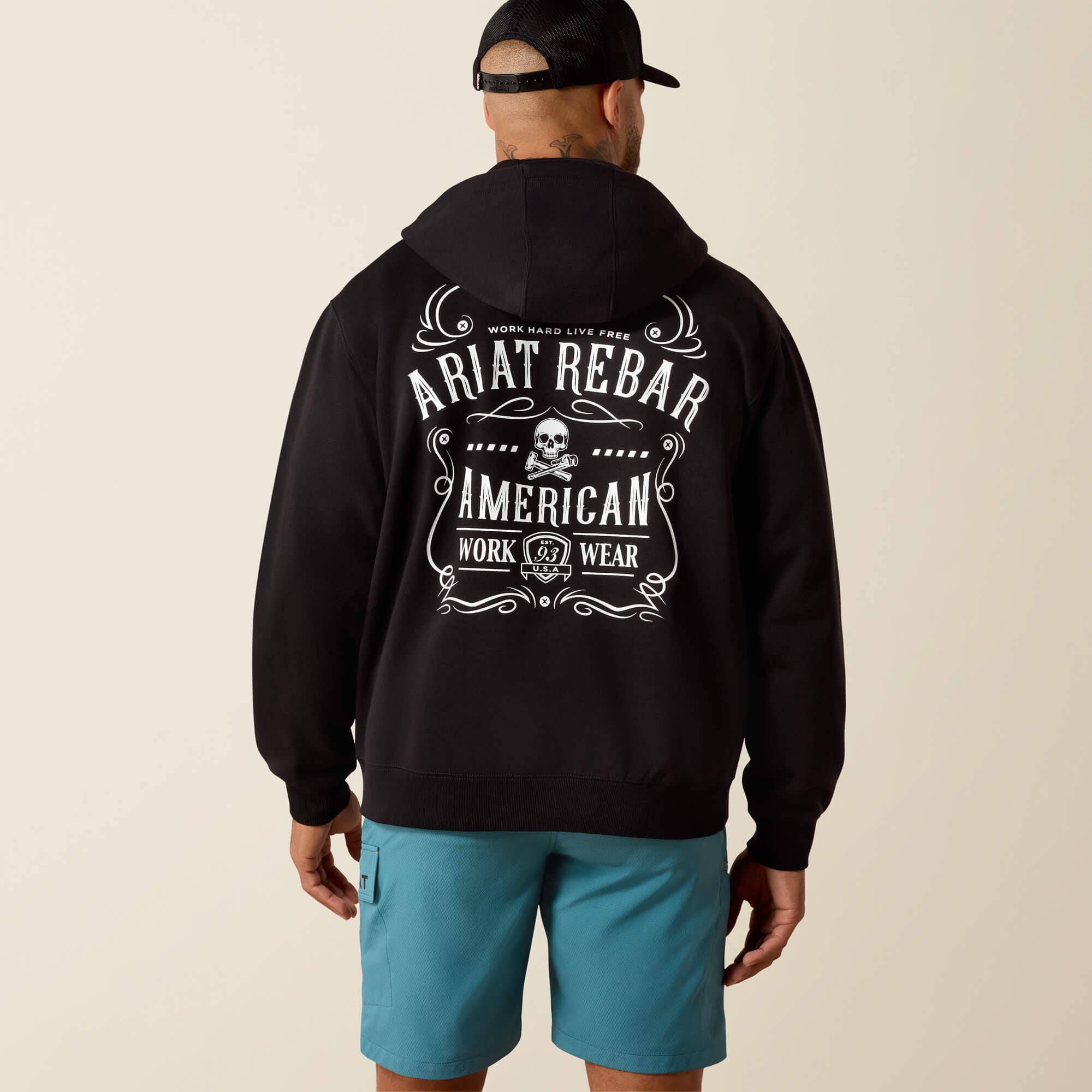 Rebar Lightweight Label Full Zip Hoodie-Ariat