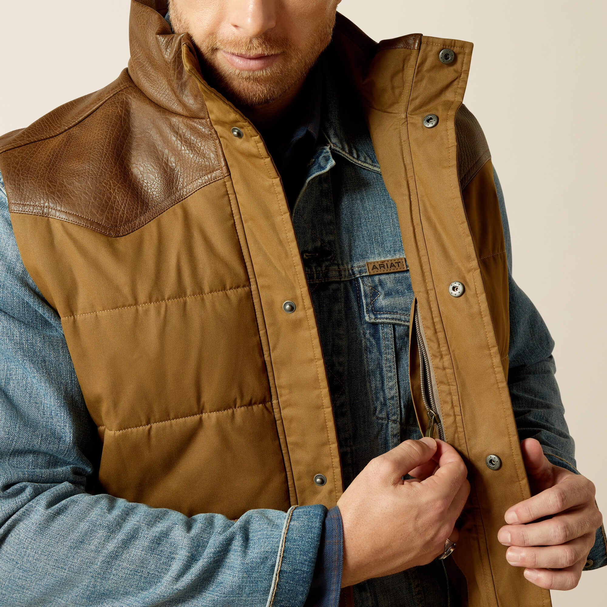 Western Quilted Vest-Ariat