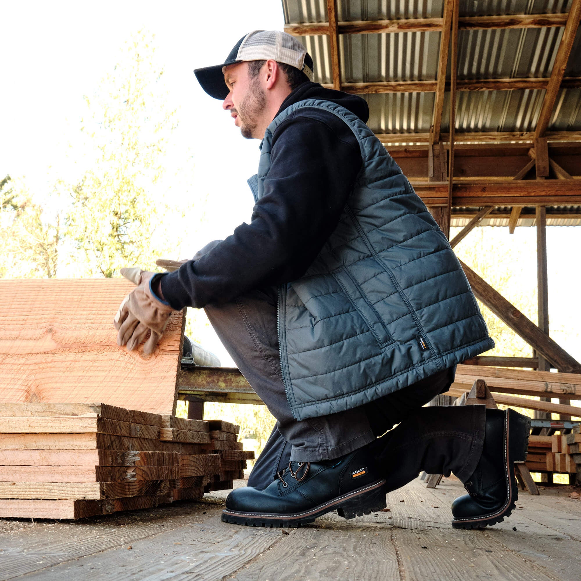 Rebar Cordura Ripstop Lightweight Insulated Vest-Ariat