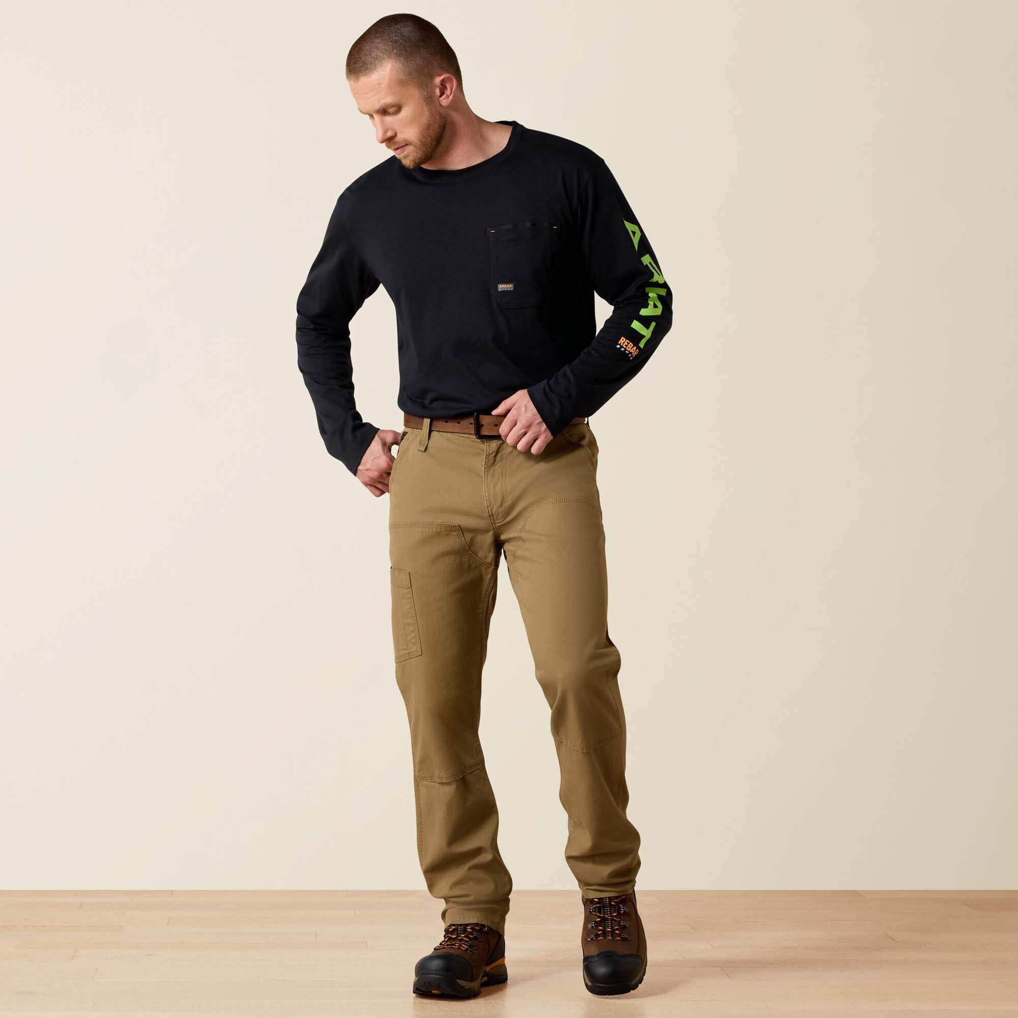 Rebar M4 Low Rise DuraStretch Made Tough Double Front Stackable Straight Leg Pant-Ariat