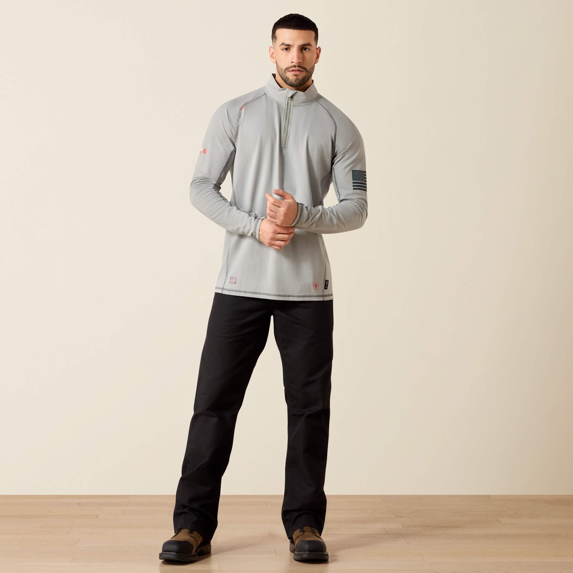FR Combat Stretch Patriot 1/4 Zip Work Shirt-Ariat
