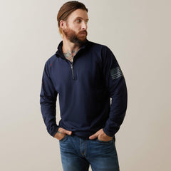 FR Combat Stretch Patriot 1/4 Zip Work Shirt-Ariat