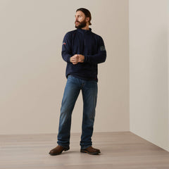 FR Combat Stretch Patriot 1/4 Zip Work Shirt-Ariat