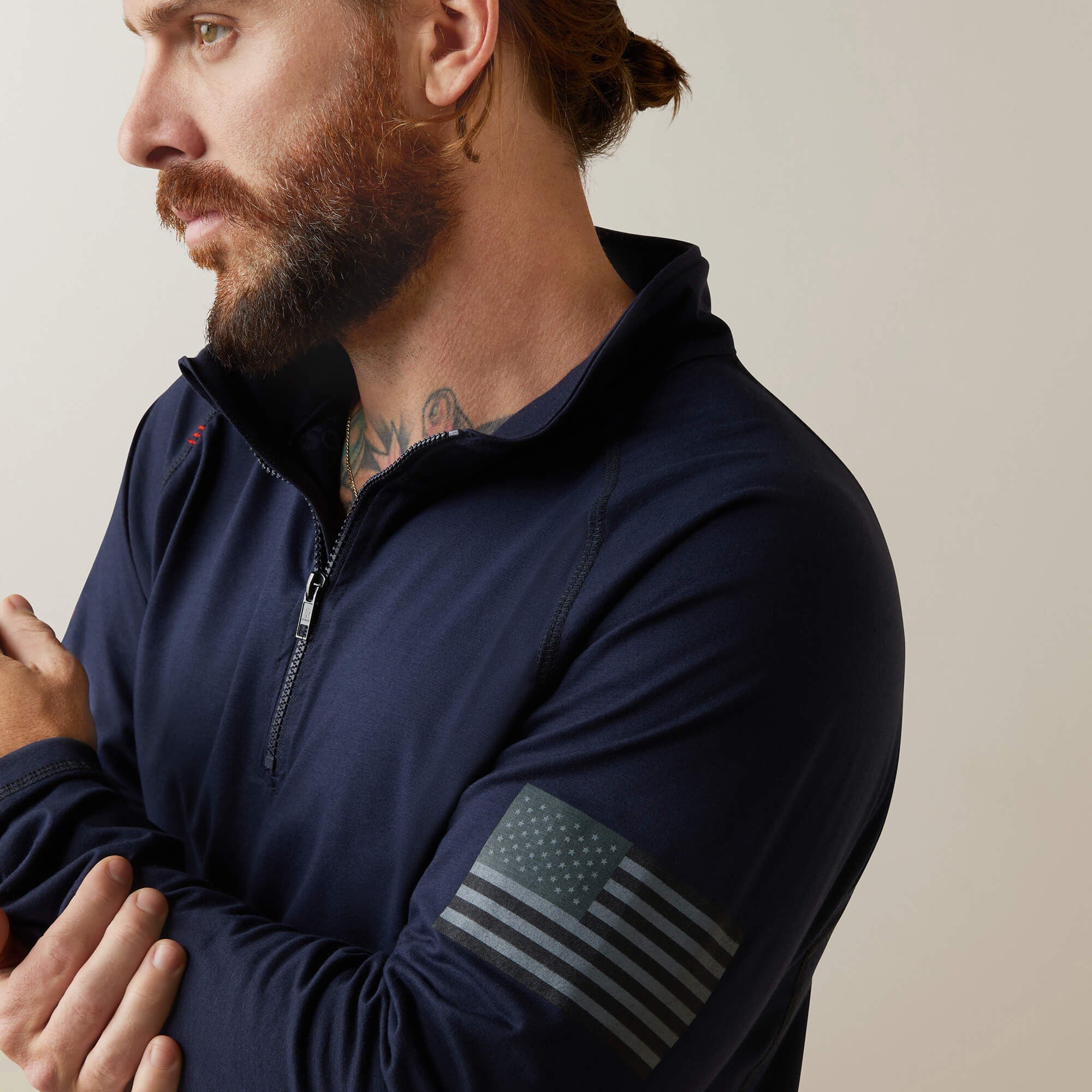 FR Combat Stretch Patriot 1/4 Zip Work Shirt-Ariat