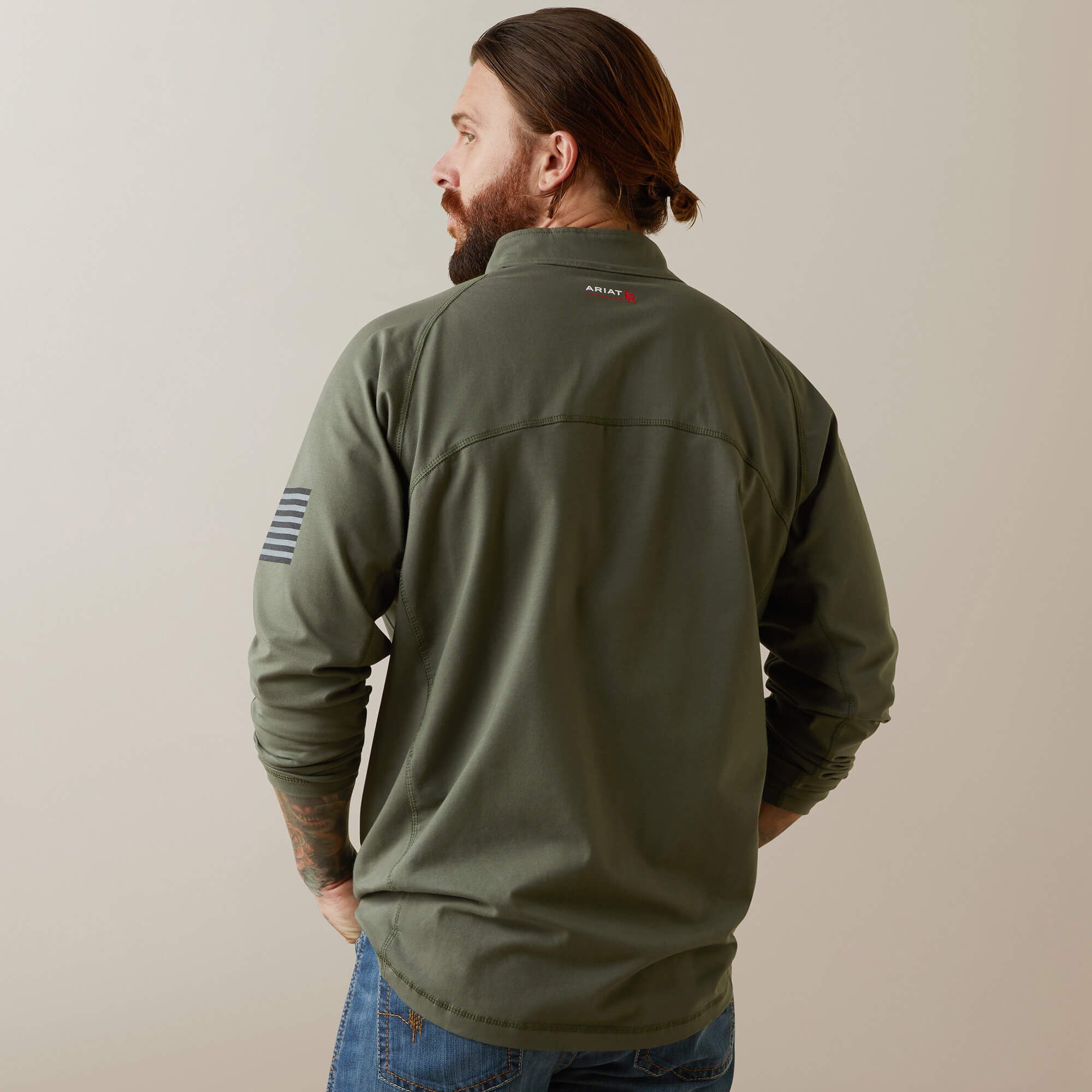 FR Combat Stretch Patriot 1/4 Zip Work Shirt-Ariat
