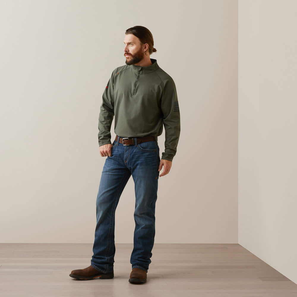 FR Combat Stretch Patriot 1/4 Zip Work Shirt-Ariat