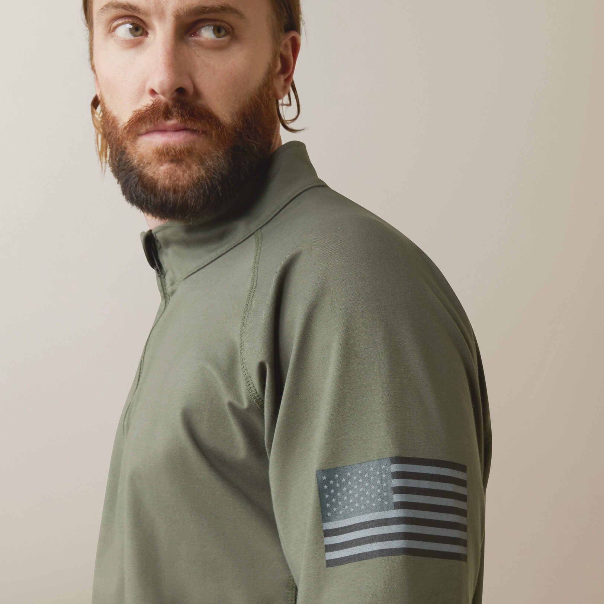 FR Combat Stretch Patriot 1/4 Zip Work Shirt-Ariat