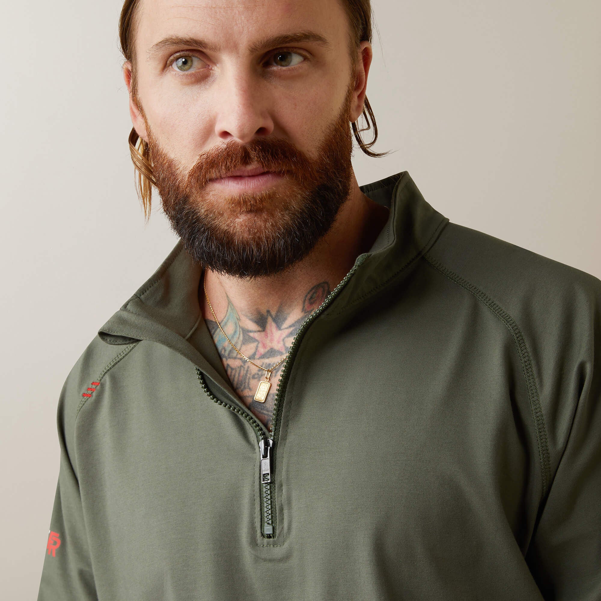 FR Combat Stretch Patriot 1/4 Zip Work Shirt-Ariat