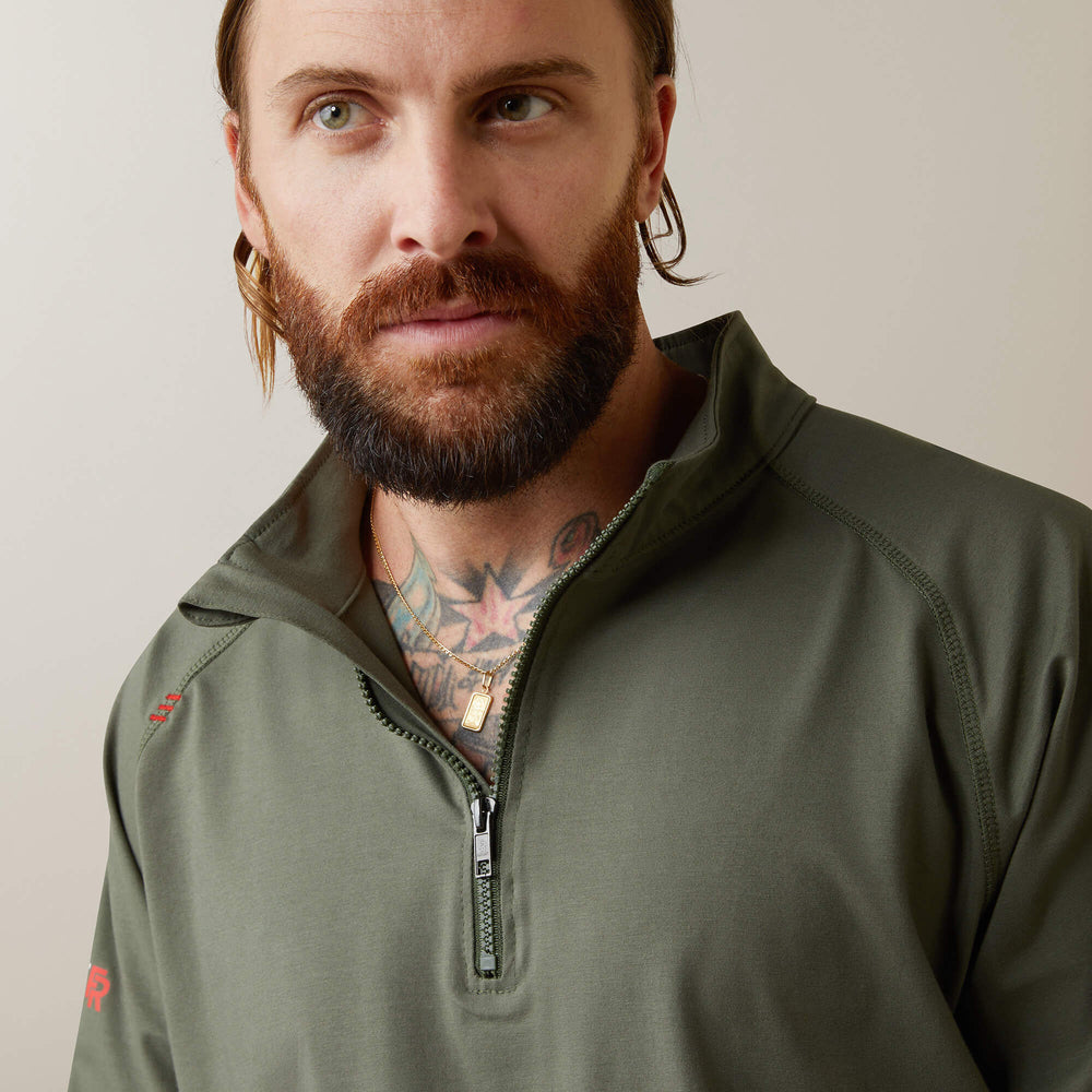 FR Combat Stretch Patriot 1/4 Zip Work Shirt-Ariat