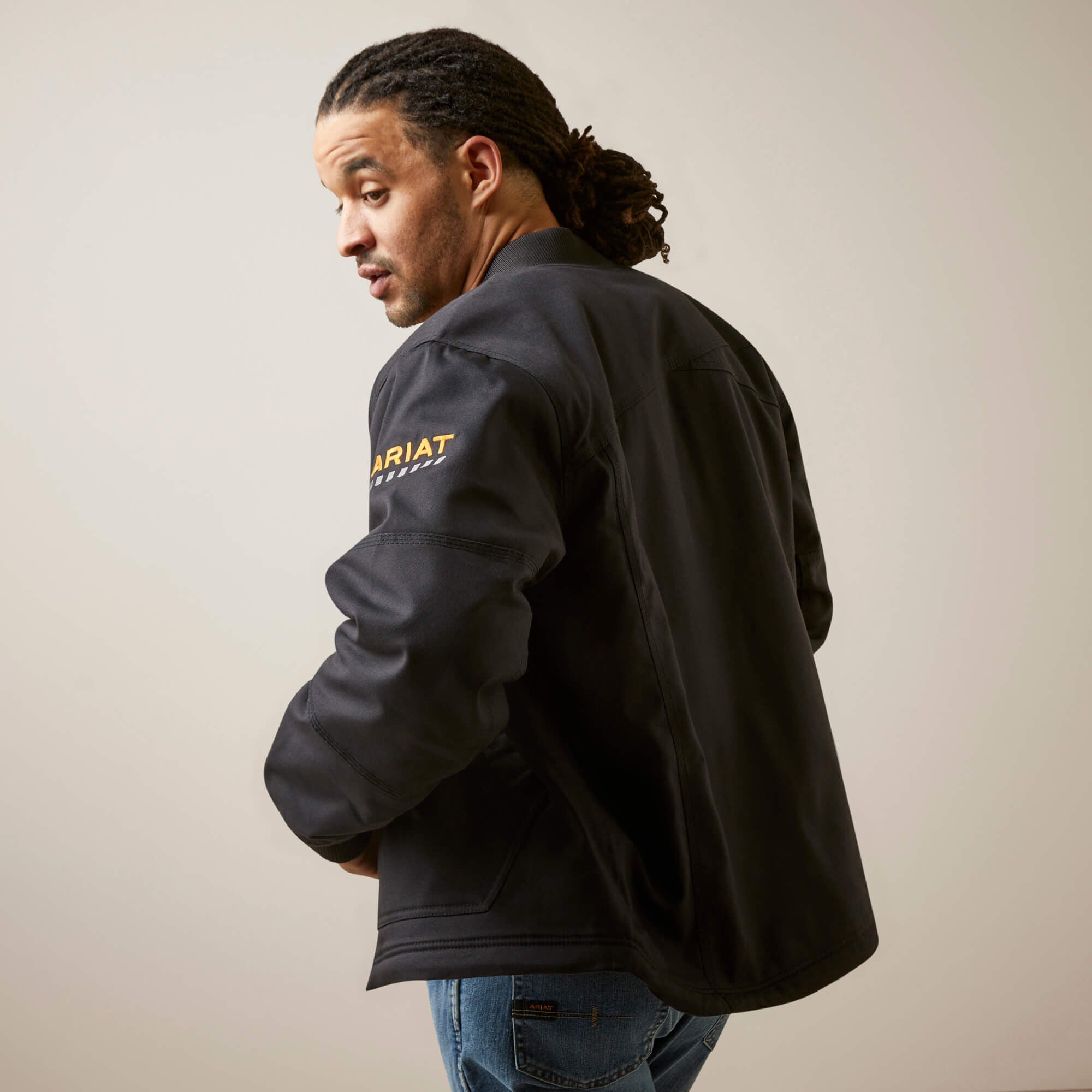 Rebar Stretch Canvas Bomber Jacket-Ariat