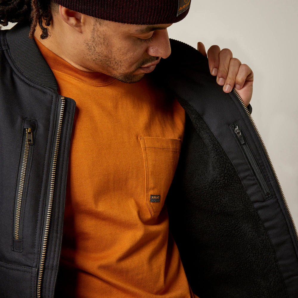 Rebar Stretch Canvas Bomber Jacket-Ariat