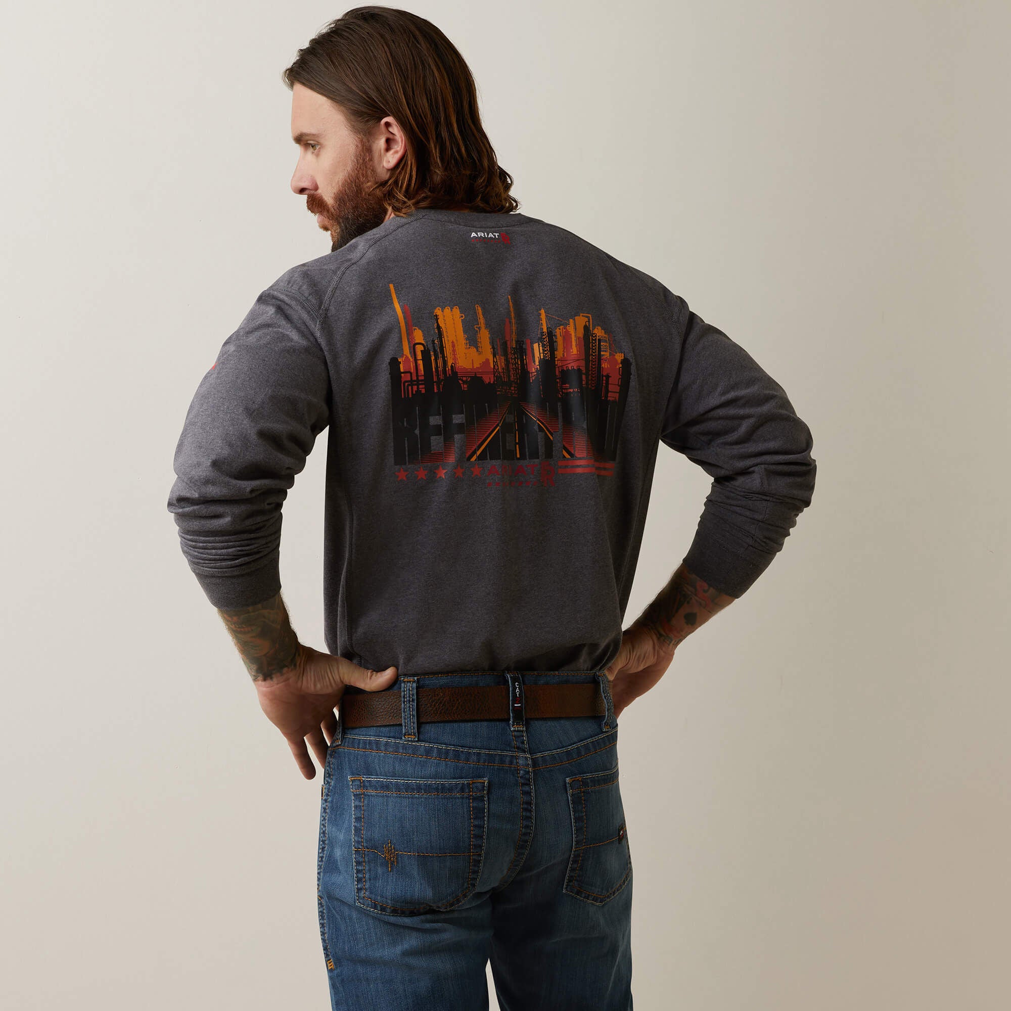 FR Air Refinery Row Graphic Henley Top-Ariat