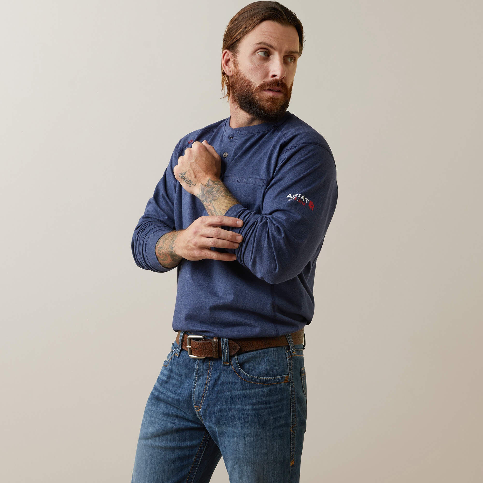 FR Air Refinery Row Graphic Henley Top-Ariat