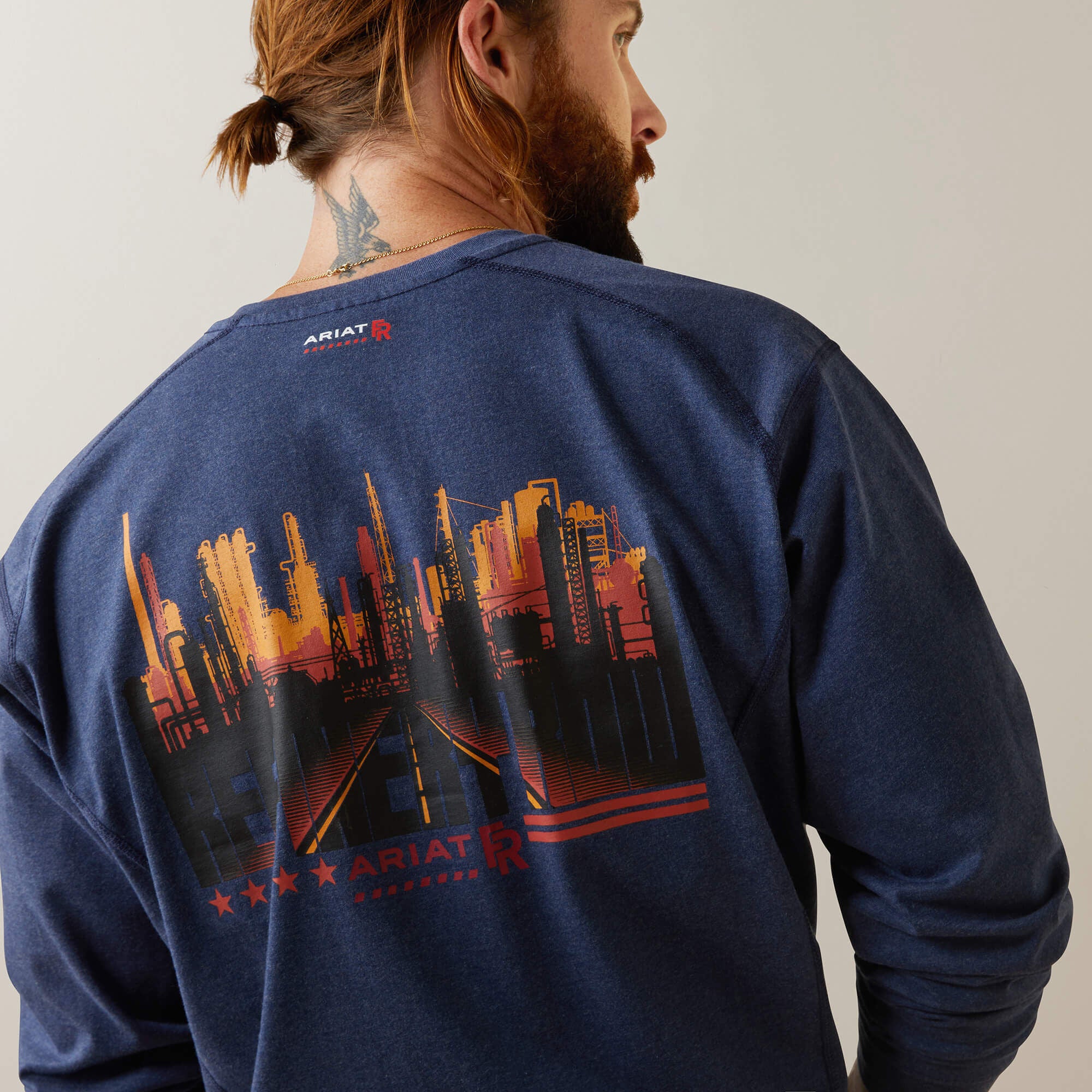 FR Air Refinery Row Graphic Henley Top-Ariat