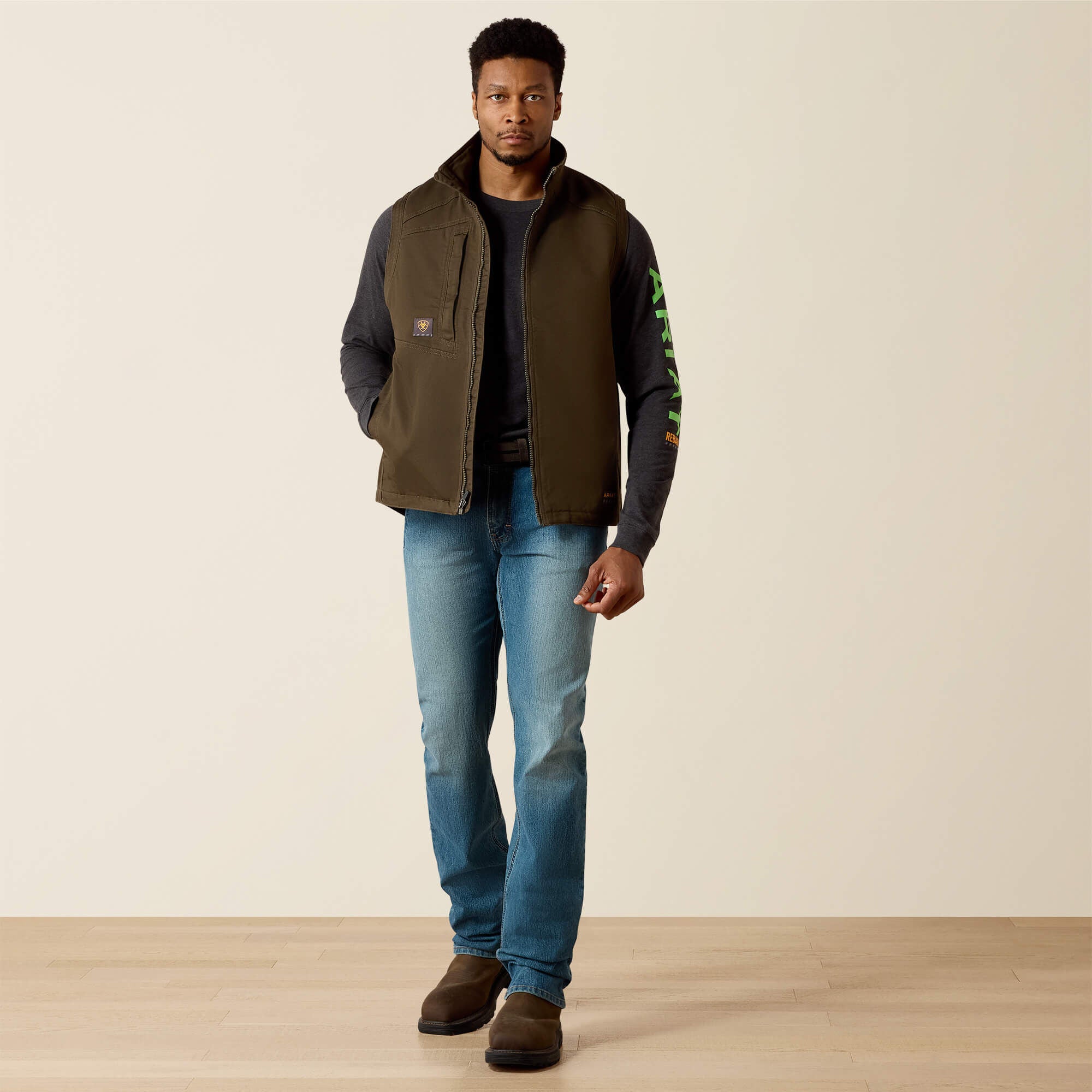 Rebar Washed DuraCanvas Insulated Vest-Ariat