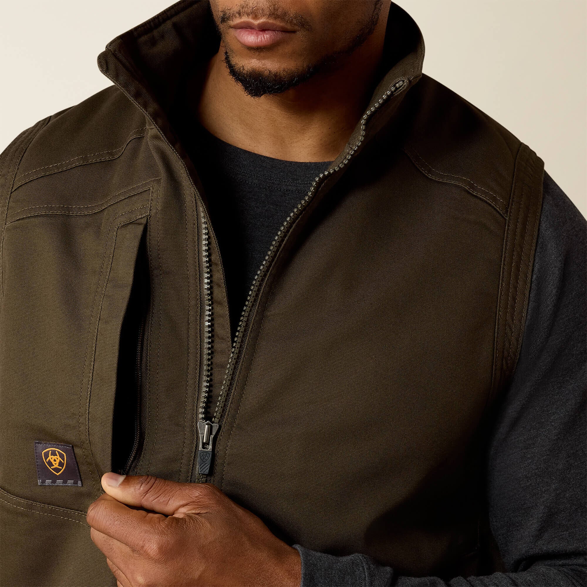 Rebar Washed DuraCanvas Insulated Vest-Ariat