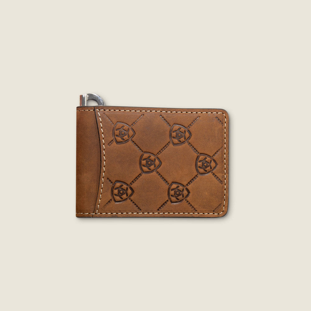 Ariat Logo Print Money Clip Wallet-Ariat