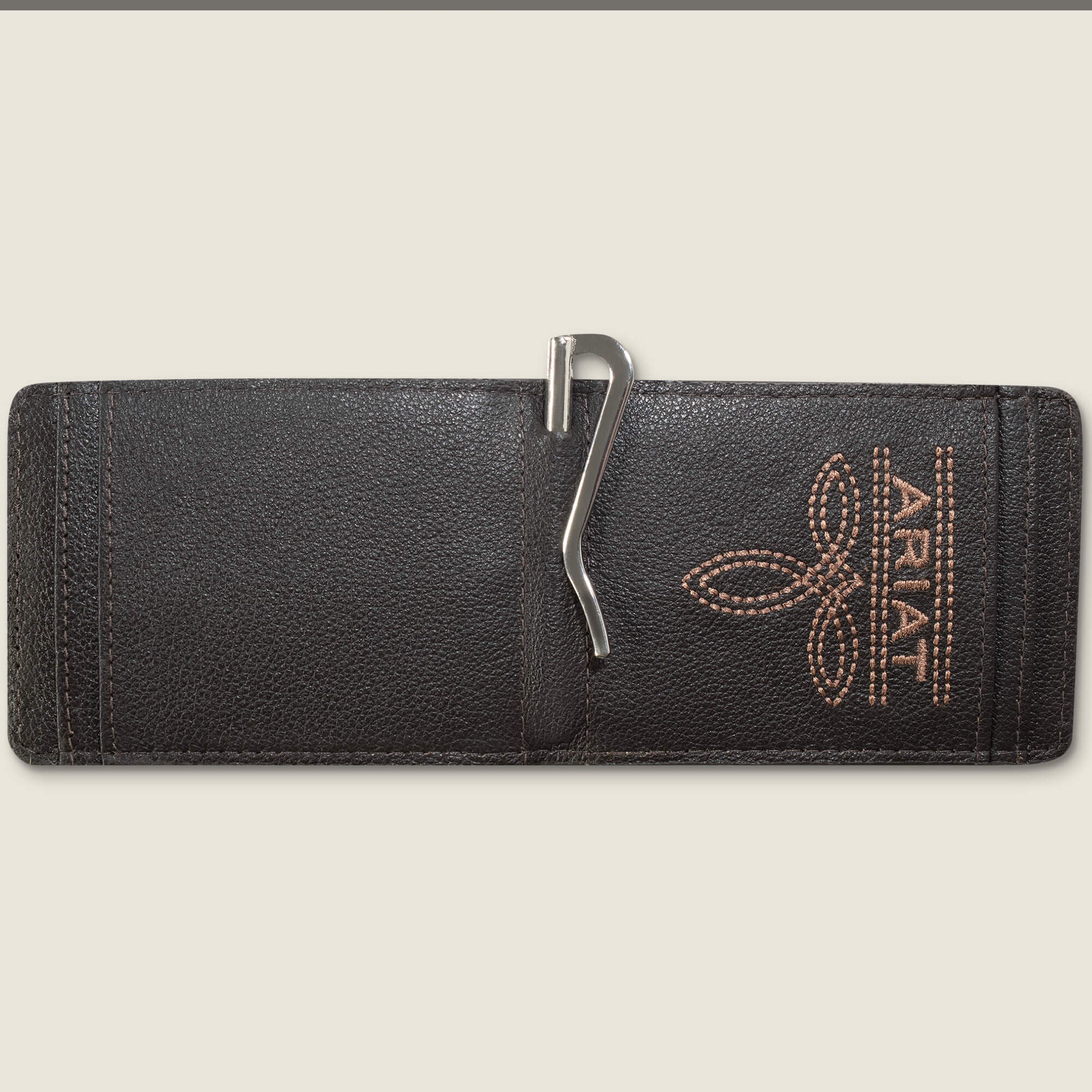 Ariat Logo Print Money Clip Wallet-Ariat