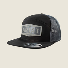 Ariat Work Leather Badge Snapback Cap-Ariat
