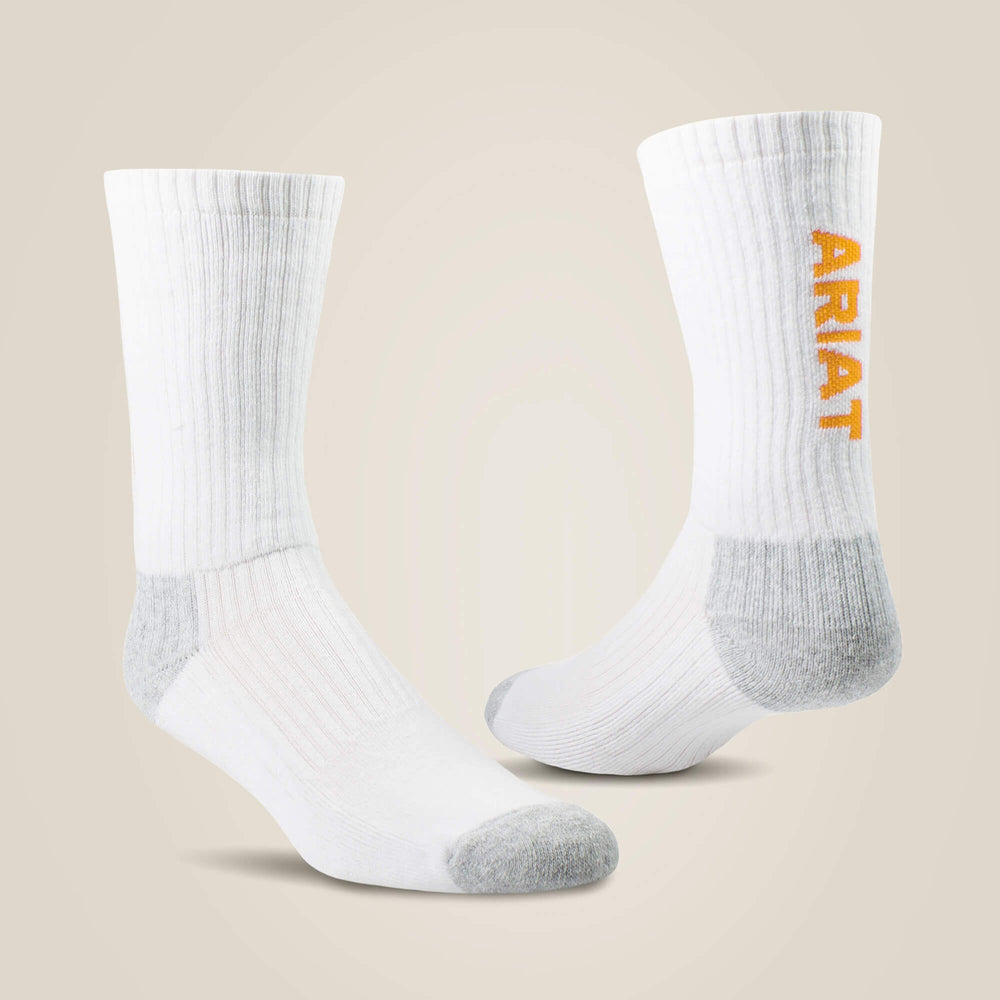 Premium Ringspun Cotton Crew Work Sock 3 Pair Pack-Ariat