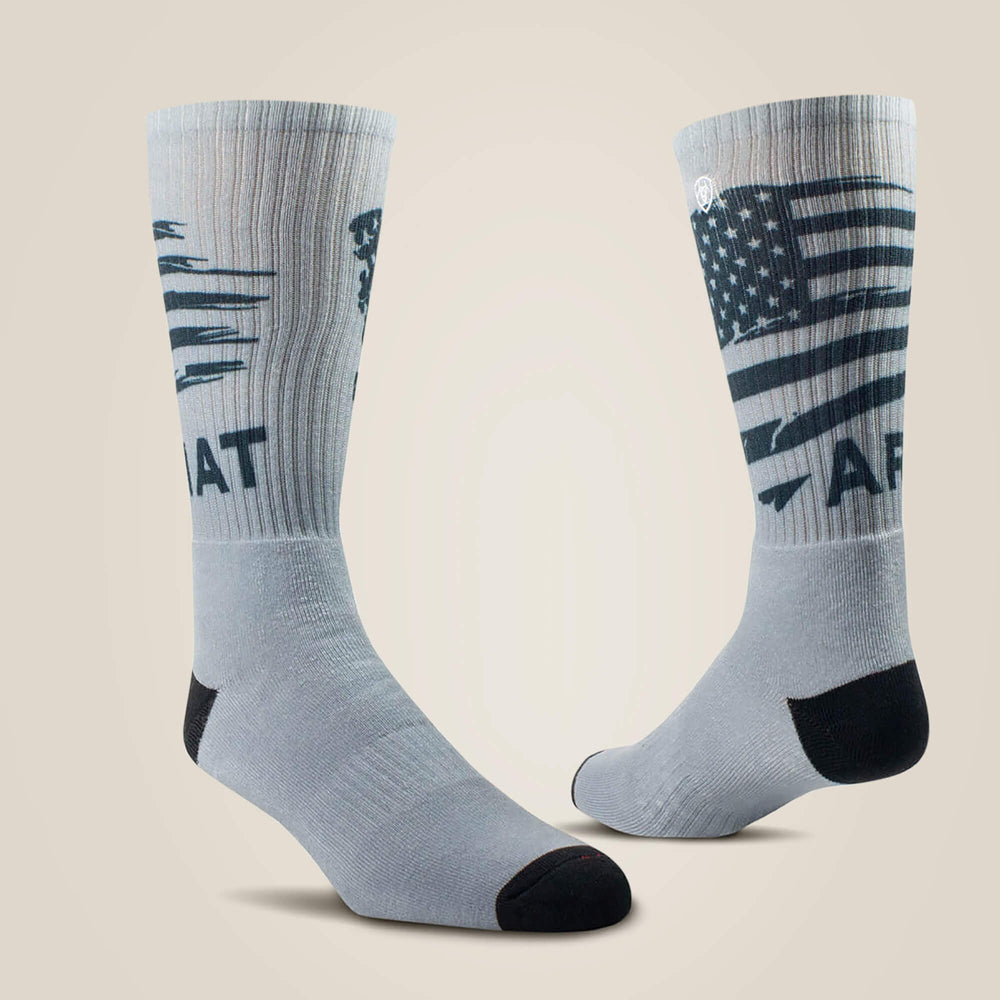 Patriot Graphic Crew Work Sock 2 Pair Multi Color Pack-Ariat