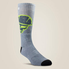 Roughneck Graphic Crew Work Sock 2 Pair Multi Color Pack-Ariat