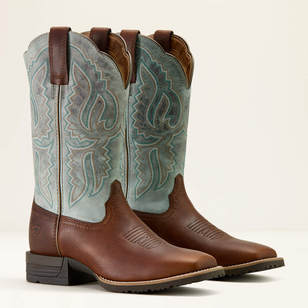 Hybrid Ranchwork Wide Square Toe Western Boot-Ariat