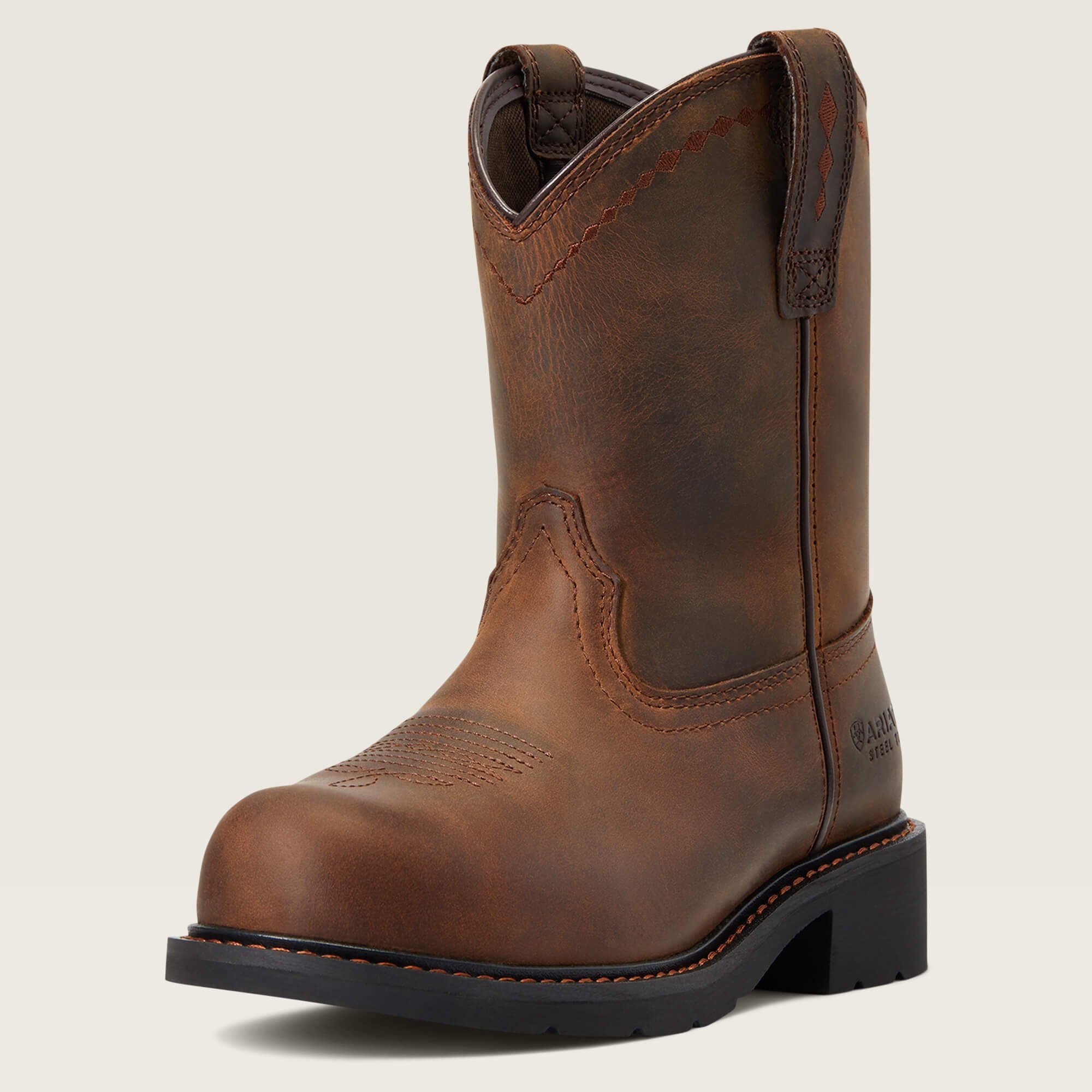 Fatbaby Work Pull-On Steel Toe Work Boot-Ariat