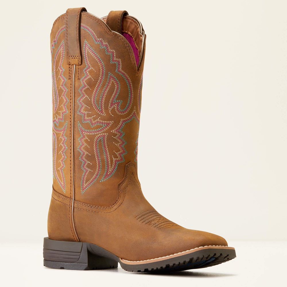 Hybrid Ranchwork Wide Square Toe Western Boot-Ariat