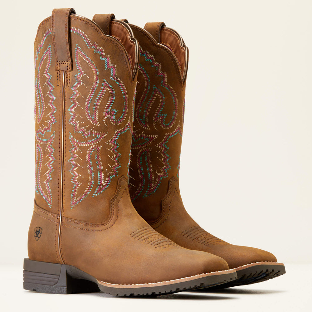 Hybrid Ranchwork Wide Square Toe Western Boot-Ariat