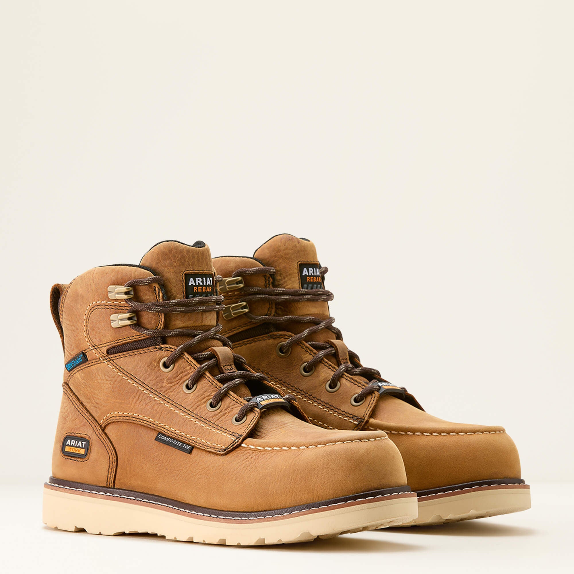 Rebar Wedge Moc Toe Waterproof Composite Toe Work Boot-Ariat