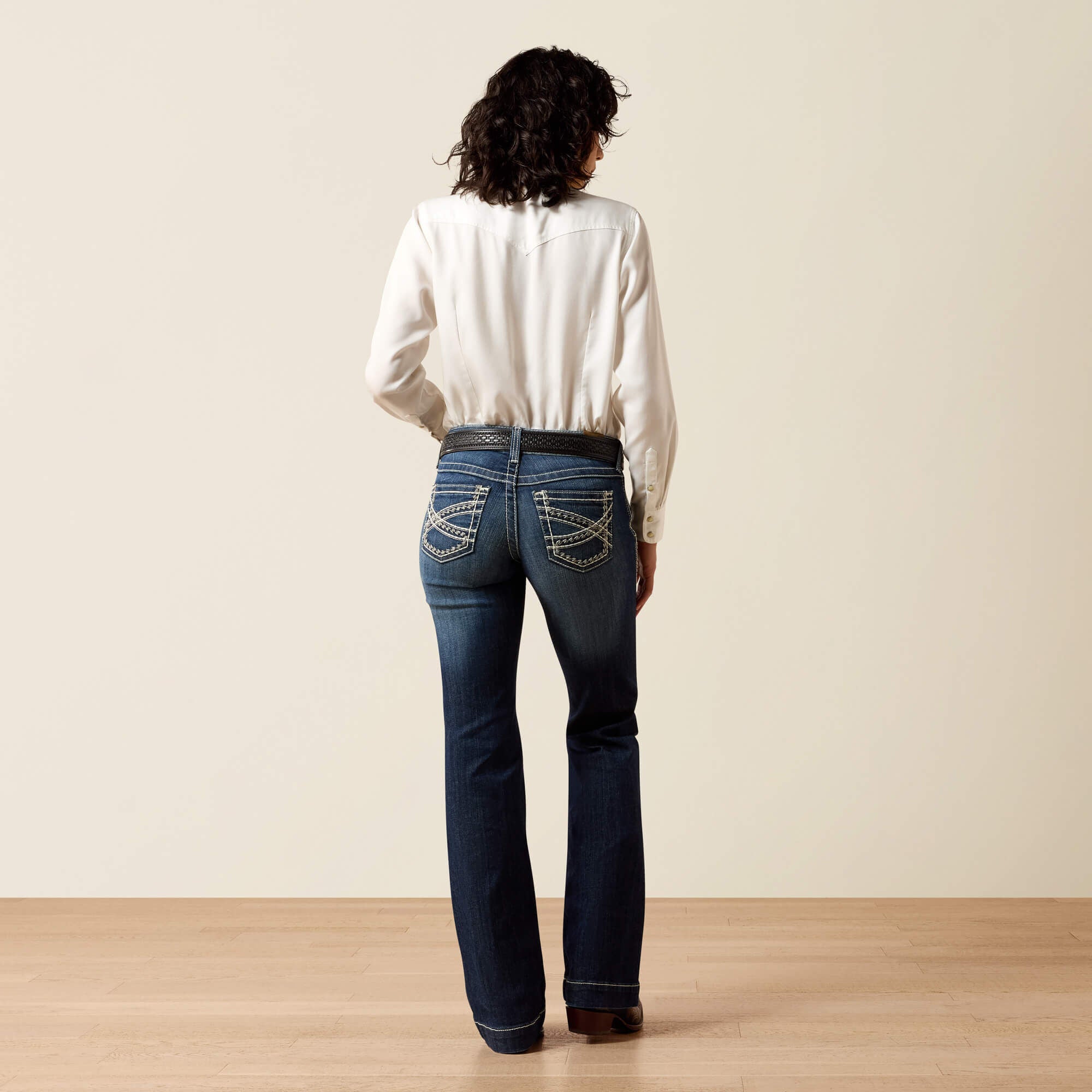 Trouser Mid Rise Stretch Entwined Wide Leg Jean-Ariat