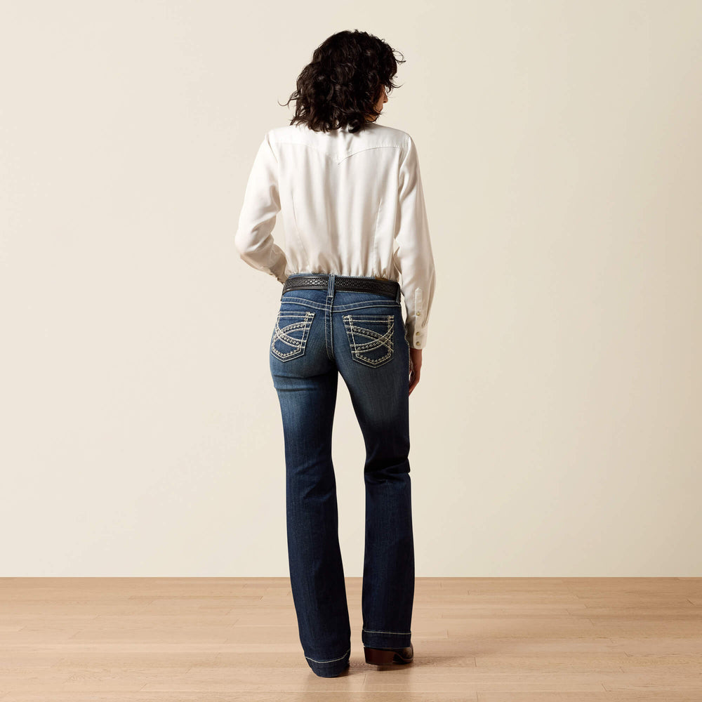 Trouser Mid Rise Stretch Entwined Wide Leg Jean-Ariat