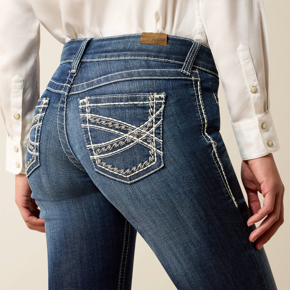 Trouser Mid Rise Stretch Entwined Wide Leg Jean-Ariat