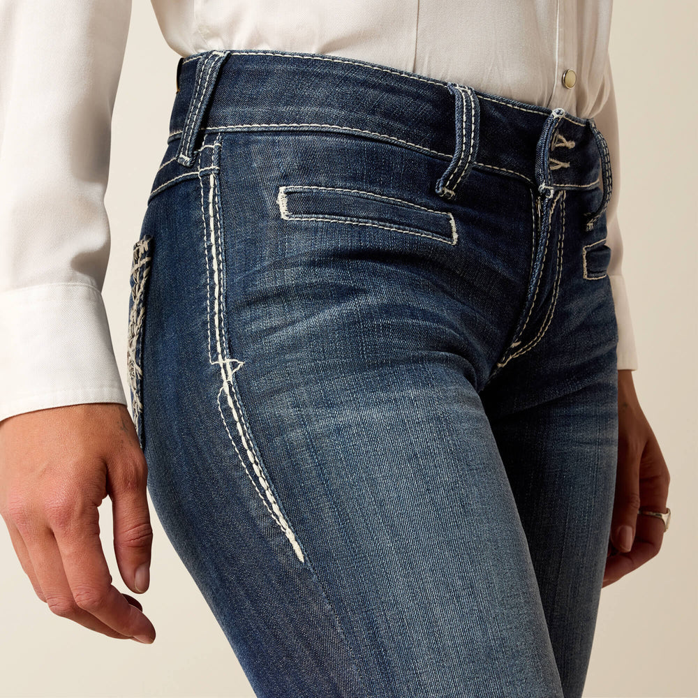 Trouser Mid Rise Stretch Entwined Wide Leg Jean-Ariat