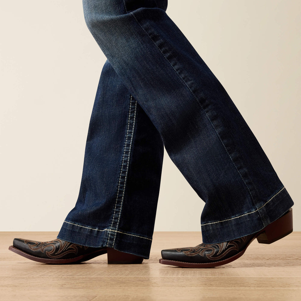 Trouser Mid Rise Stretch Entwined Wide Leg Jean-Ariat