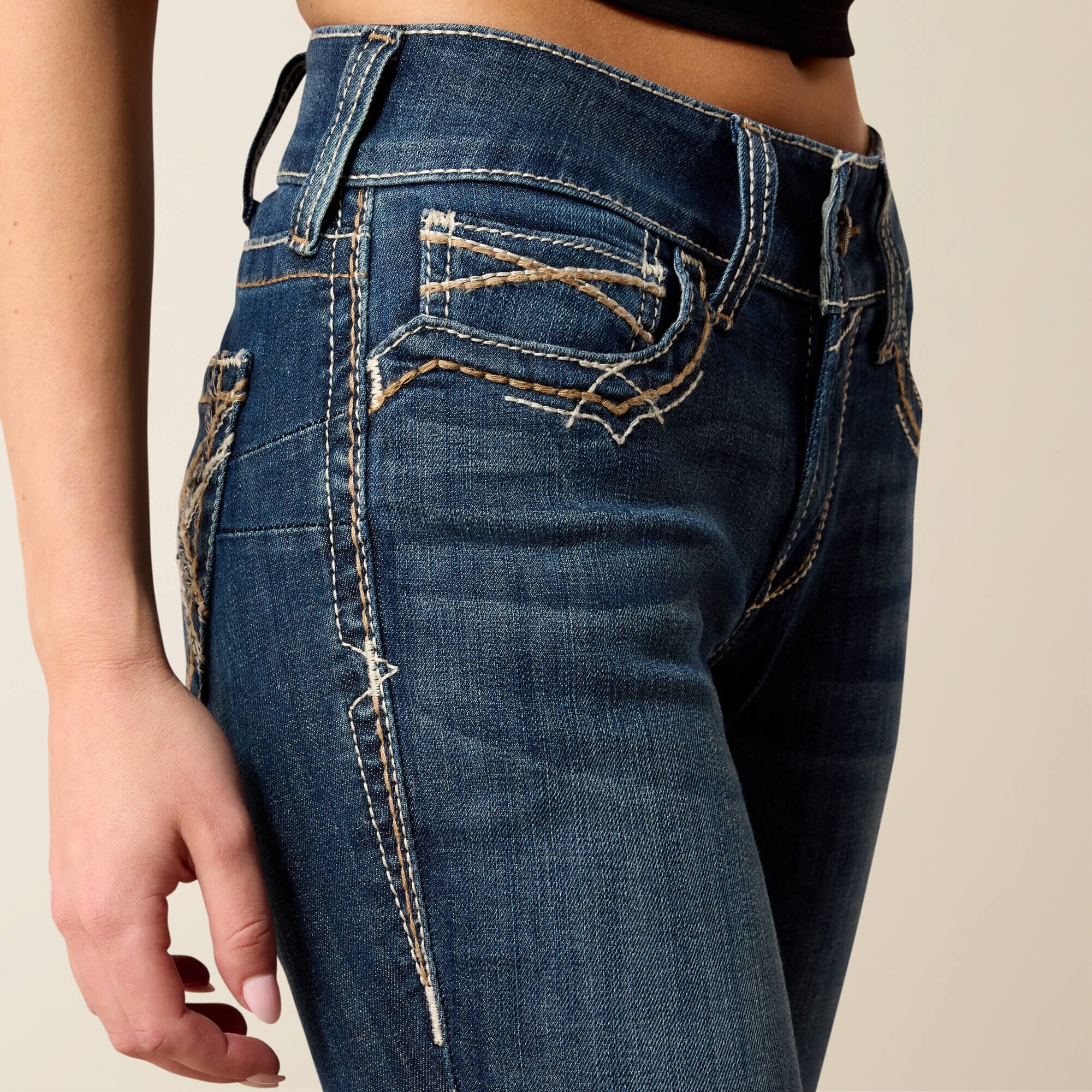 R.E.A.L. Mid Rise Stretch Entwined Festival Boot Cut Jean-Ariat
