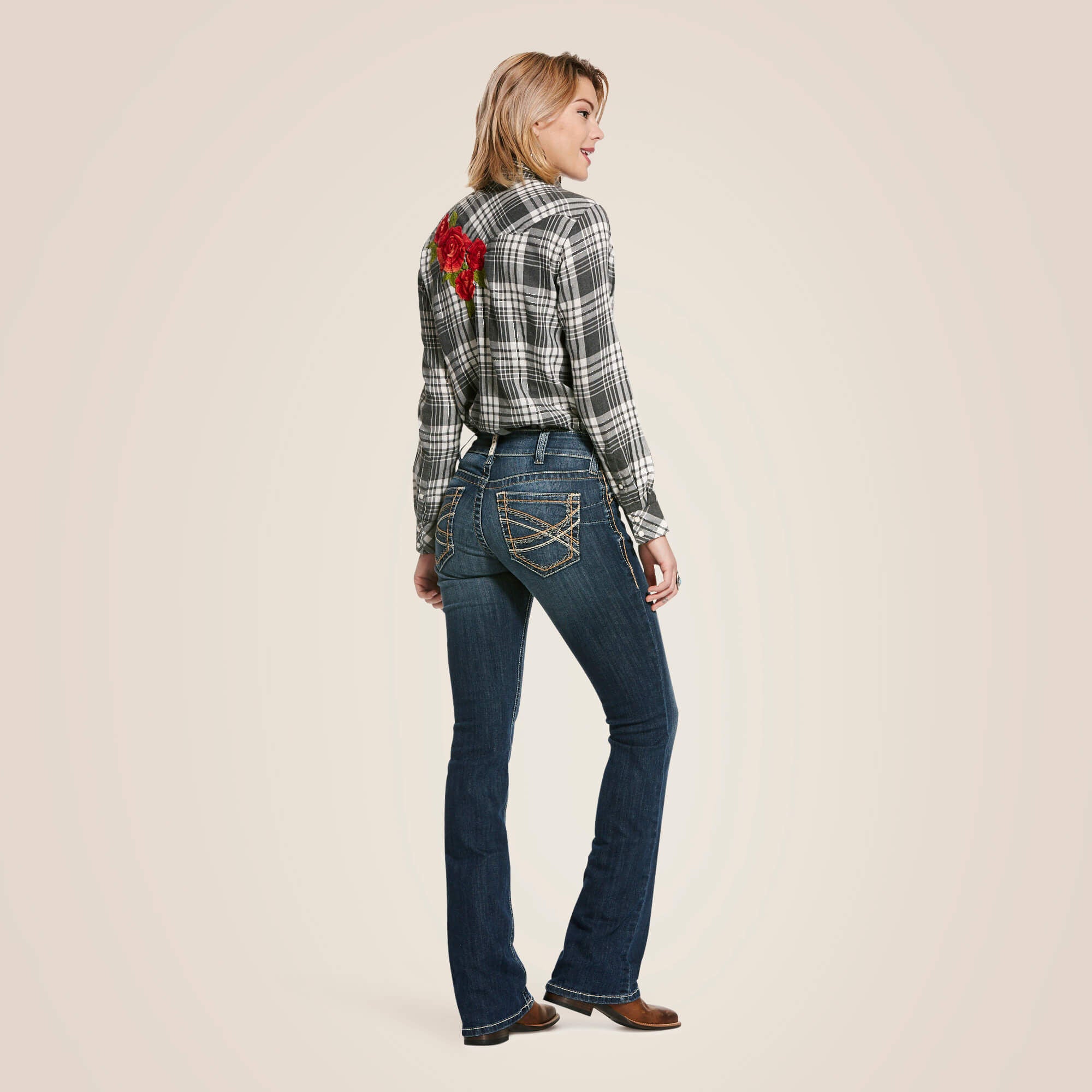 R.E.A.L. Mid Rise Stretch Entwined Festival Boot Cut Jean-Ariat