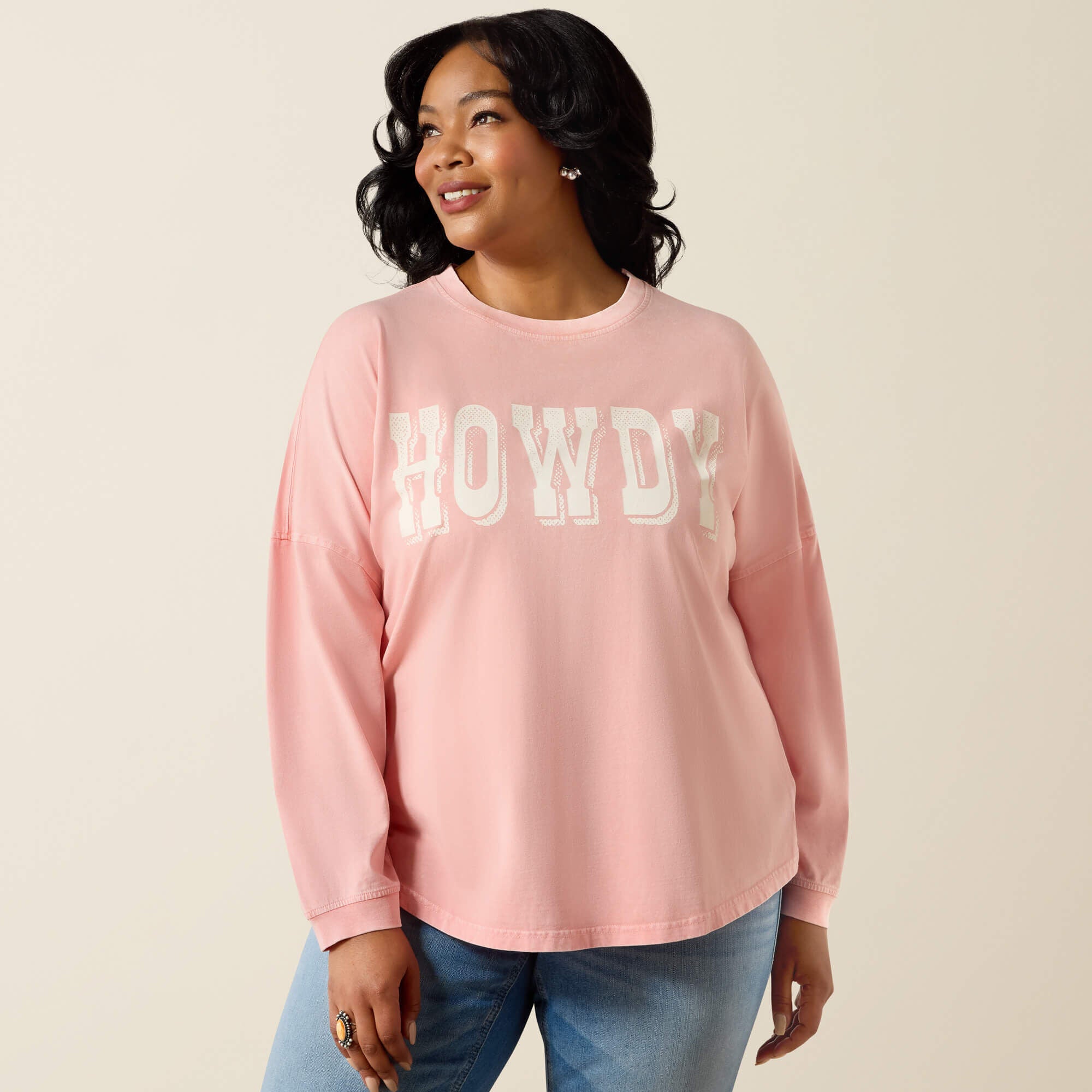 Canvas Oversized Long Sleeve T-Shirt-Ariat