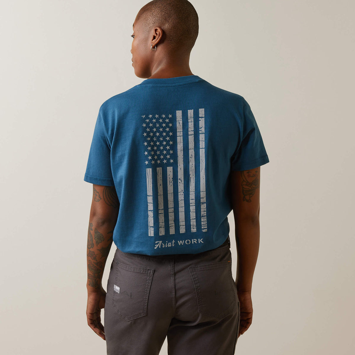 Rebar Cotton Strong American Flag Graphic T-Shirt-Ariat