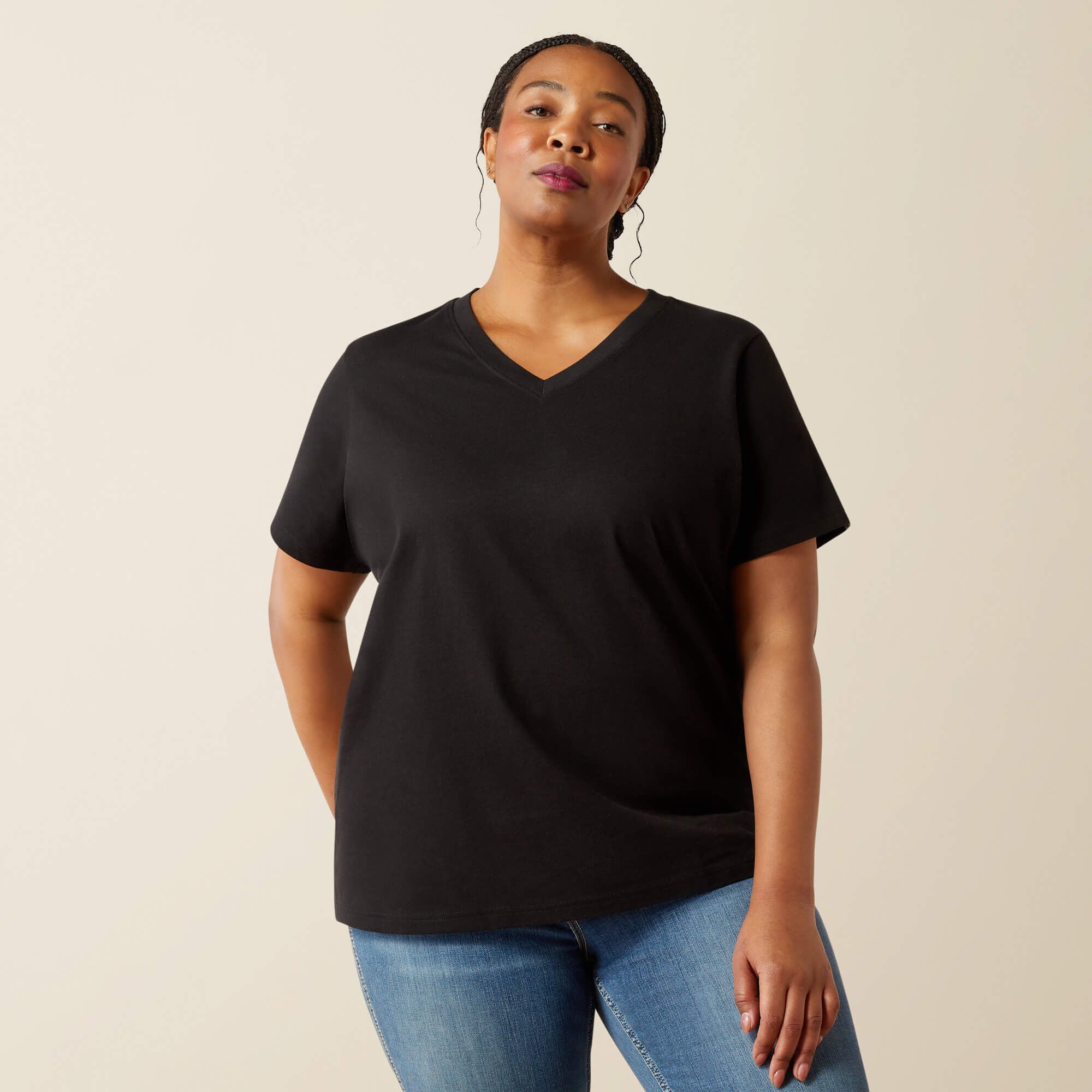 Rebar Cotton Strong Standard V-Neck T-Shirt-Ariat